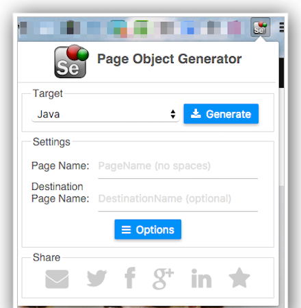 page object generator